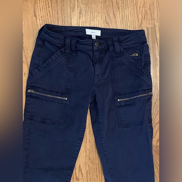 Joie Park Skinny Pants Women’s 27 Navy Blue Back Flap Pockets Zippers Ankle XS S - Picture 6 of 10